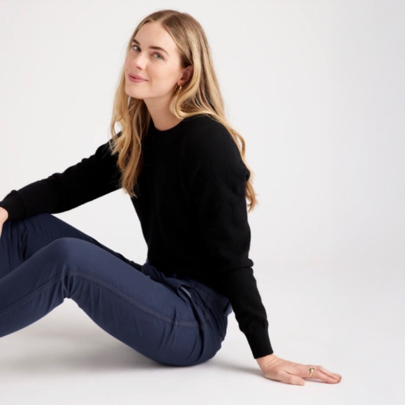 QUINCE Navy Organic Stretch Cotton Twill Girlfriend Chino Pants NWT size 26 - Picture 6 of 14